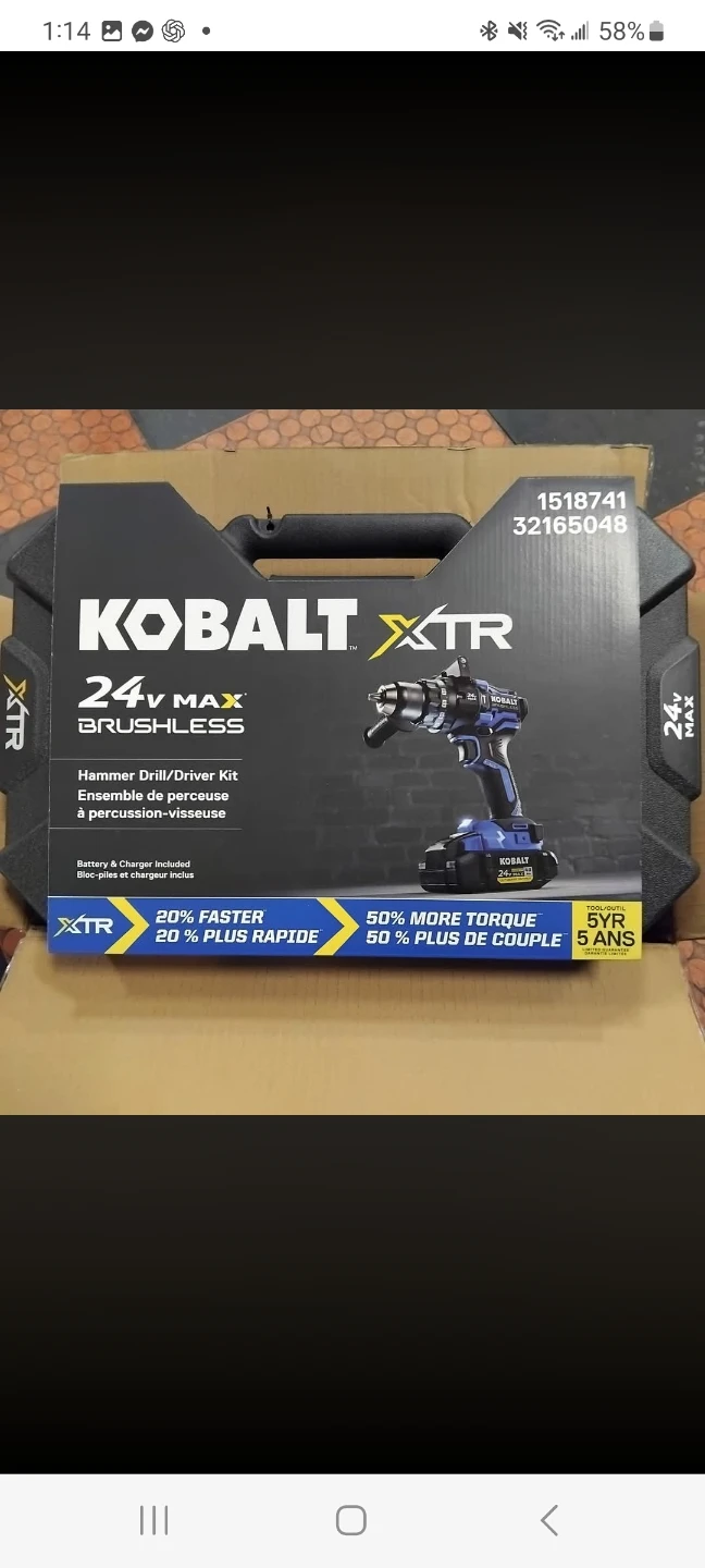 Kobalt XTR 24V MAX Hammer Drill/Driver Kit - photo 4