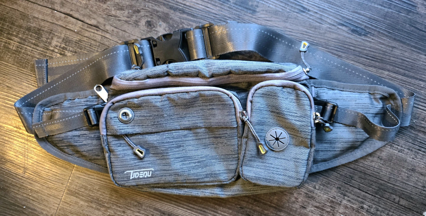 Tudequ Grey hiking, dog walking Fanny Pack