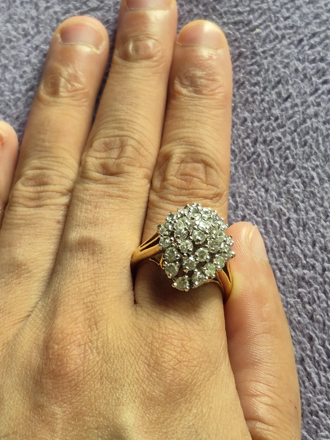 925 Sterling ring Cubic Zirconia cluster ring - photo 2