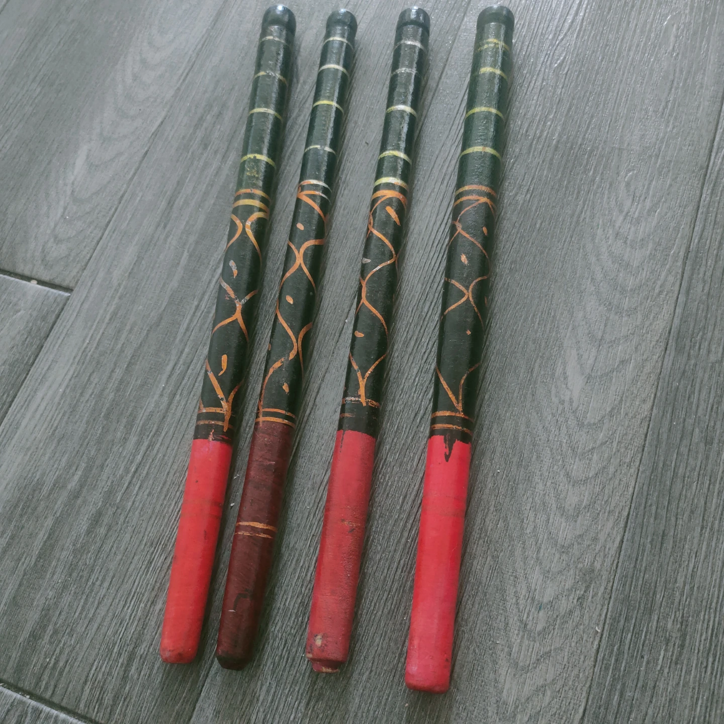 Set of 4 Decorative Kolatam Wooden Sticks - photo 2