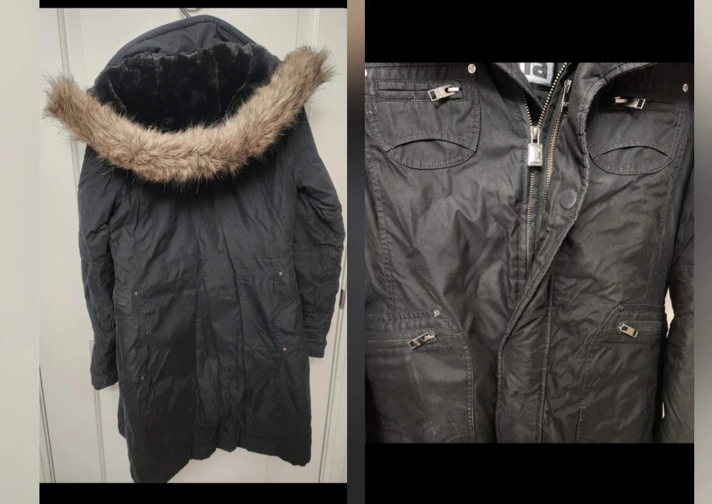 ⚽ TNA Black Parka with Fur Hood - photo 2