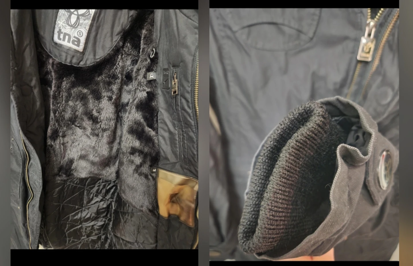 ⚽ TNA Black Parka with Fur Hood - photo 3