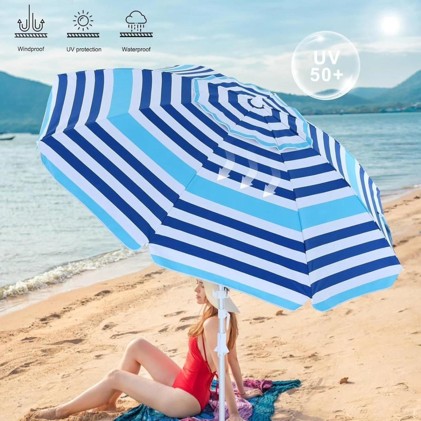 Striped Beach Umbrella