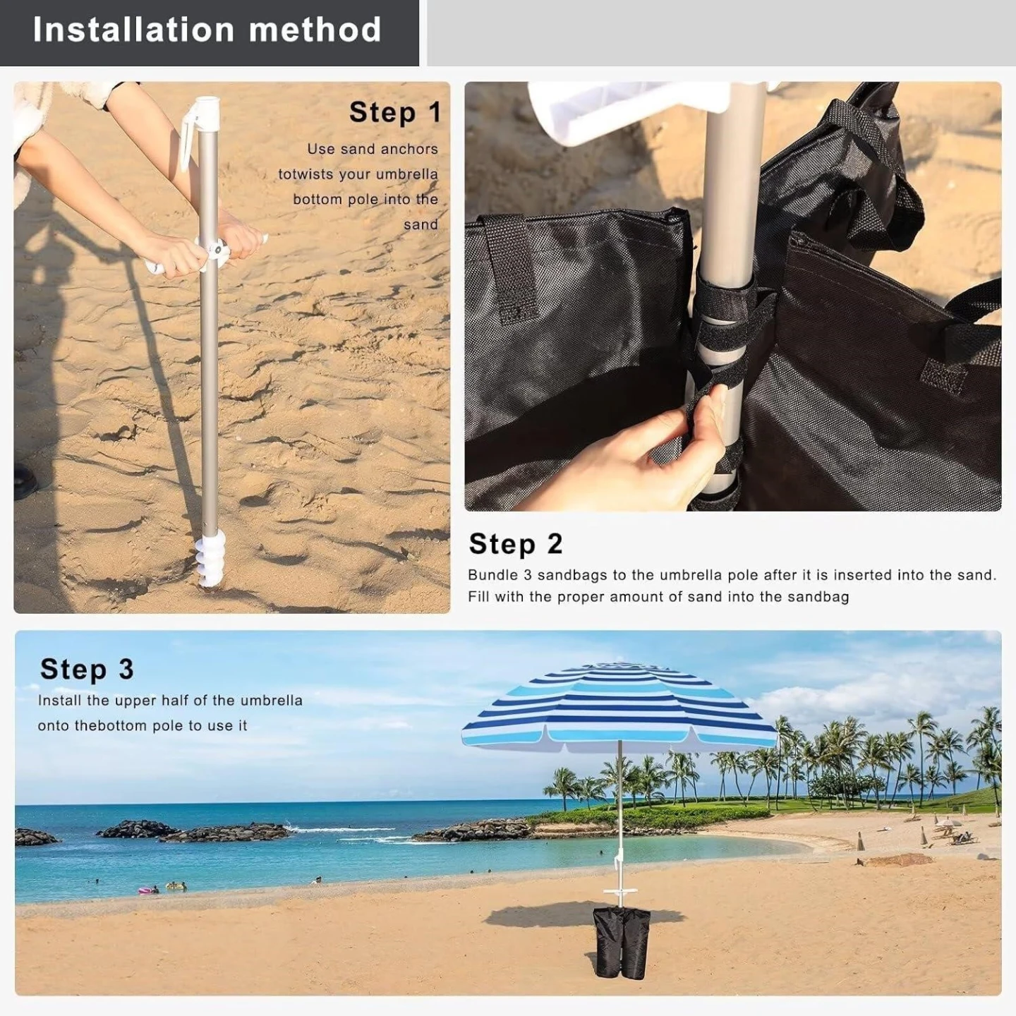 Striped Beach Umbrella - photo 3