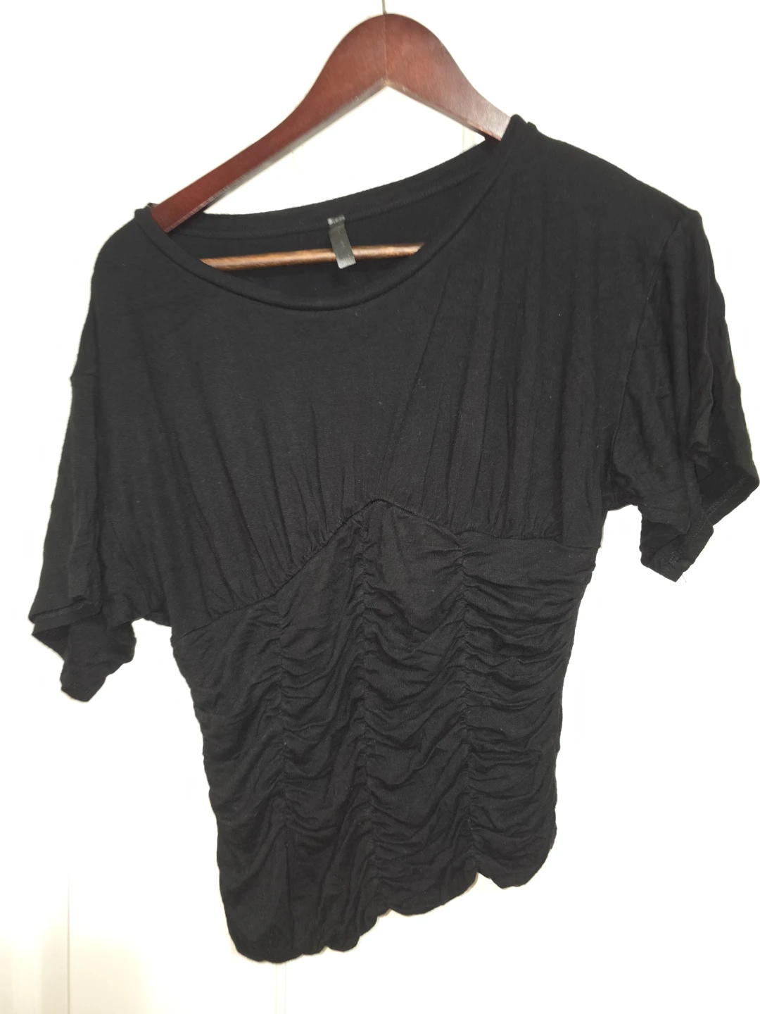 Black Ruched T-Shirt
