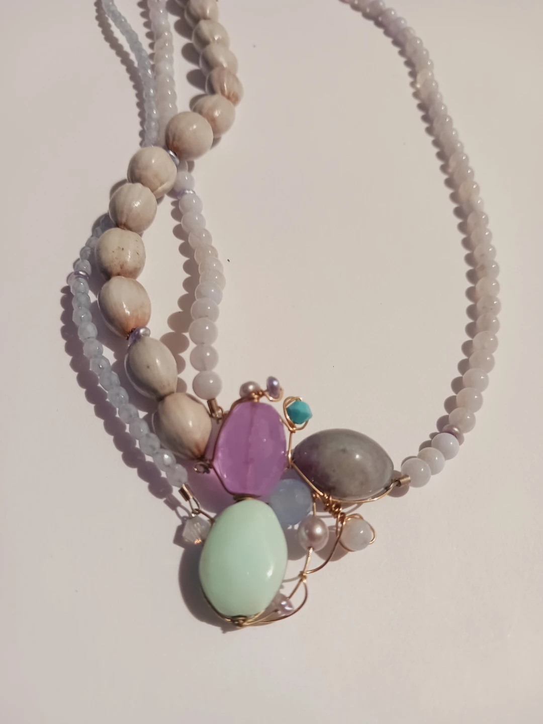 New !! Gorgeous Genuine Gemstones  Pendant Necklace