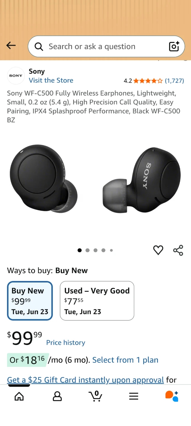 Sony WF-C500 Fully Wireless Earphones - photo 3
