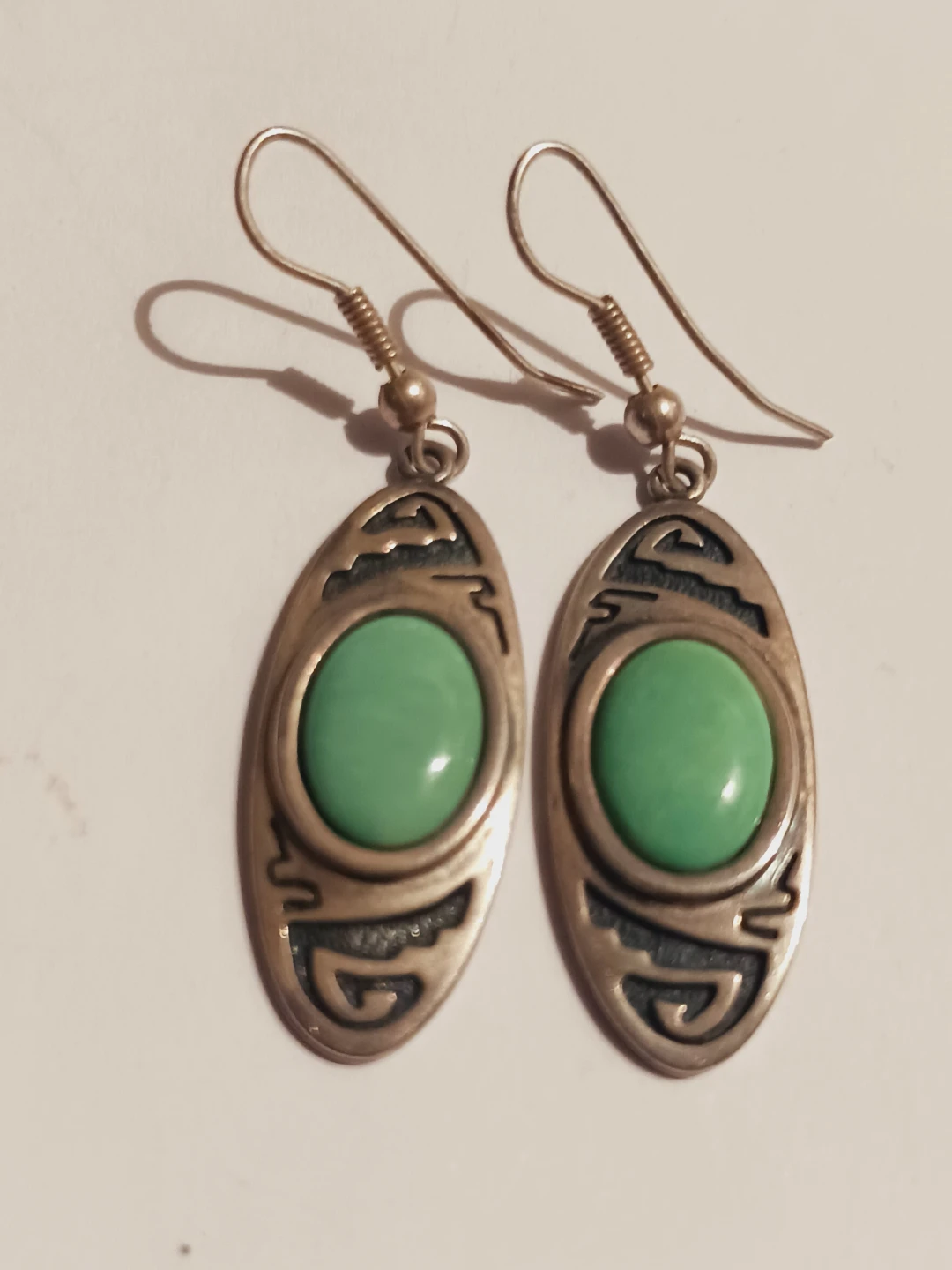 Native American Sterling Silver 925 Turquoise Dangle Earrings - photo 5