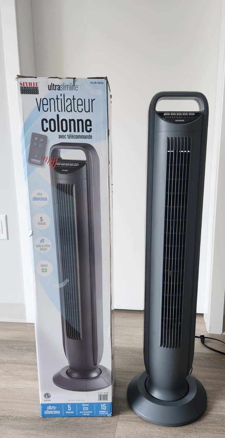 Seville Tower Fan with Remote - Good Condition + Box - $60 OBO