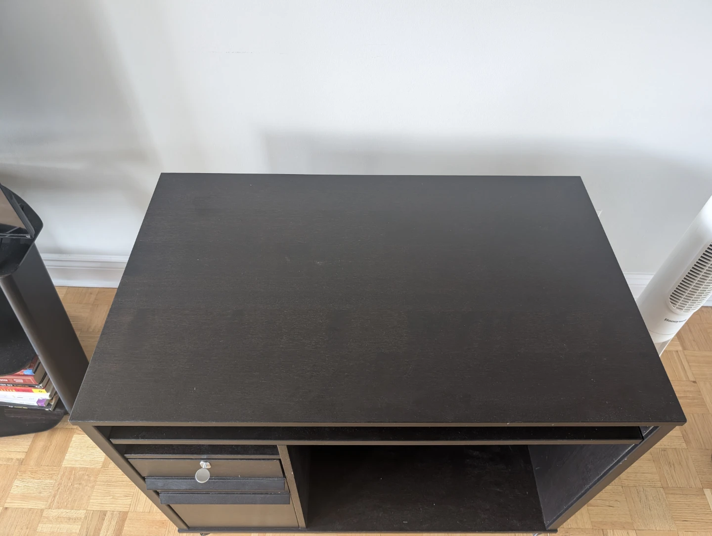 Black Rolling Desk Cart with Keyboard Tray - photo 3