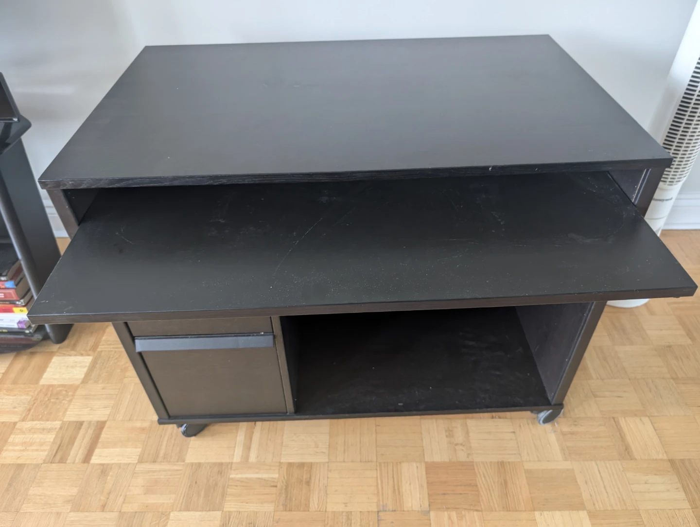 Black Rolling Desk Cart with Keyboard Tray - photo 4