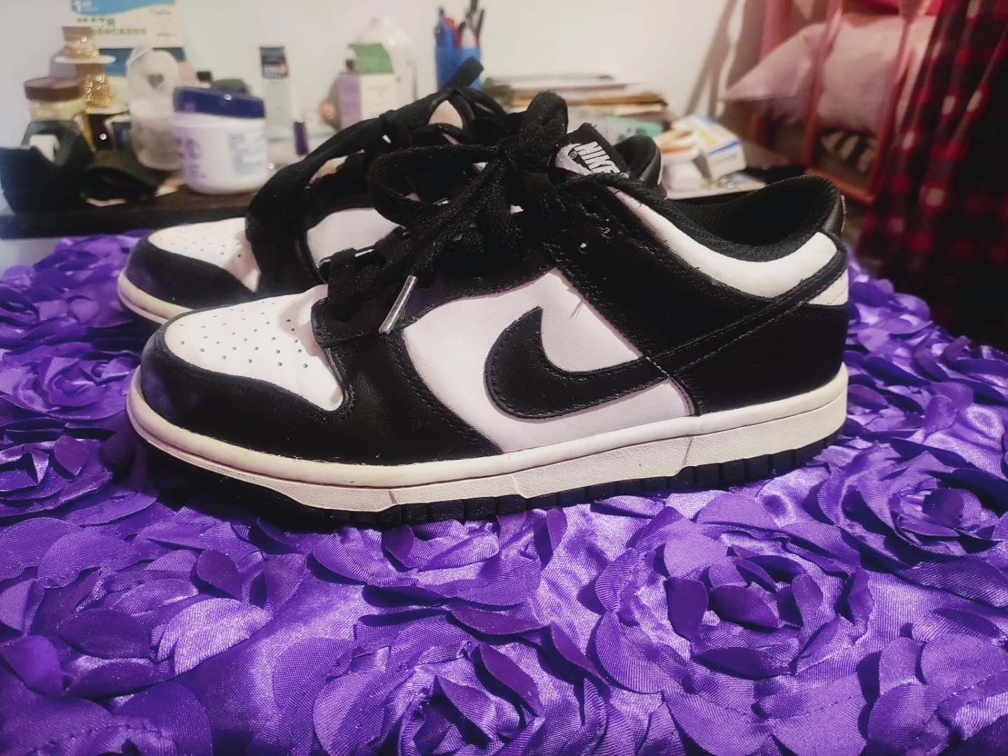 Nike Dunk Low "Panda" Sneakers black and white US size 5 used - photo 2