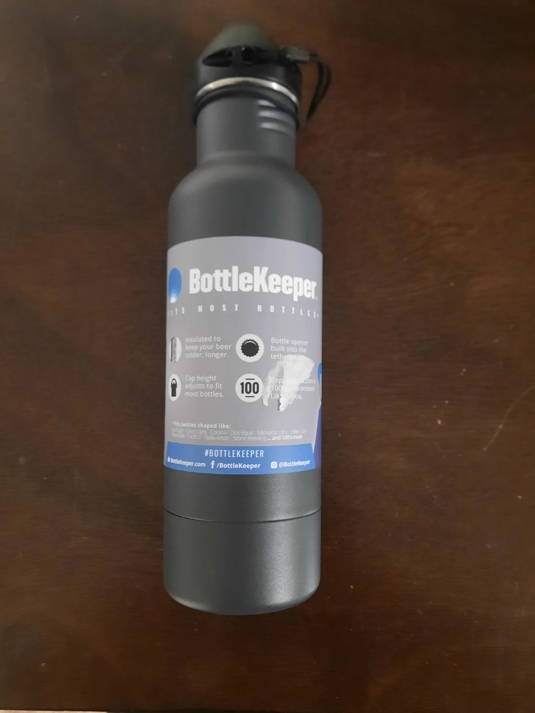 BottleKeeper Insulated Bottle - Dark Grey
