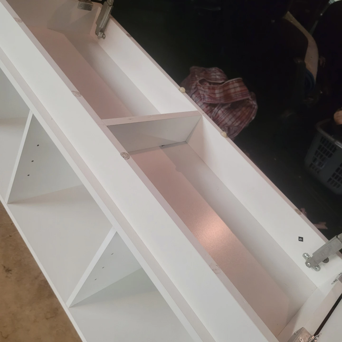 White Storage Bench with Cushions - photo 2