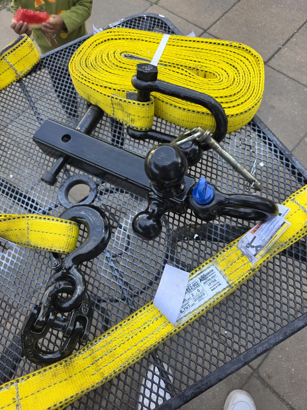 Tow Hitch Receiver Ball Mount with Tie Down Straps