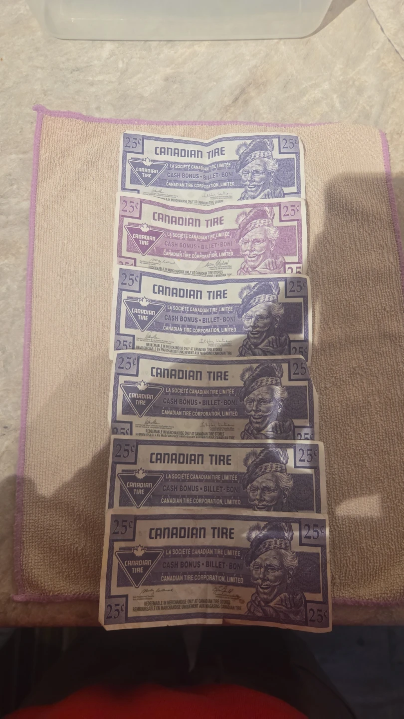 Vintage Canadian tire money