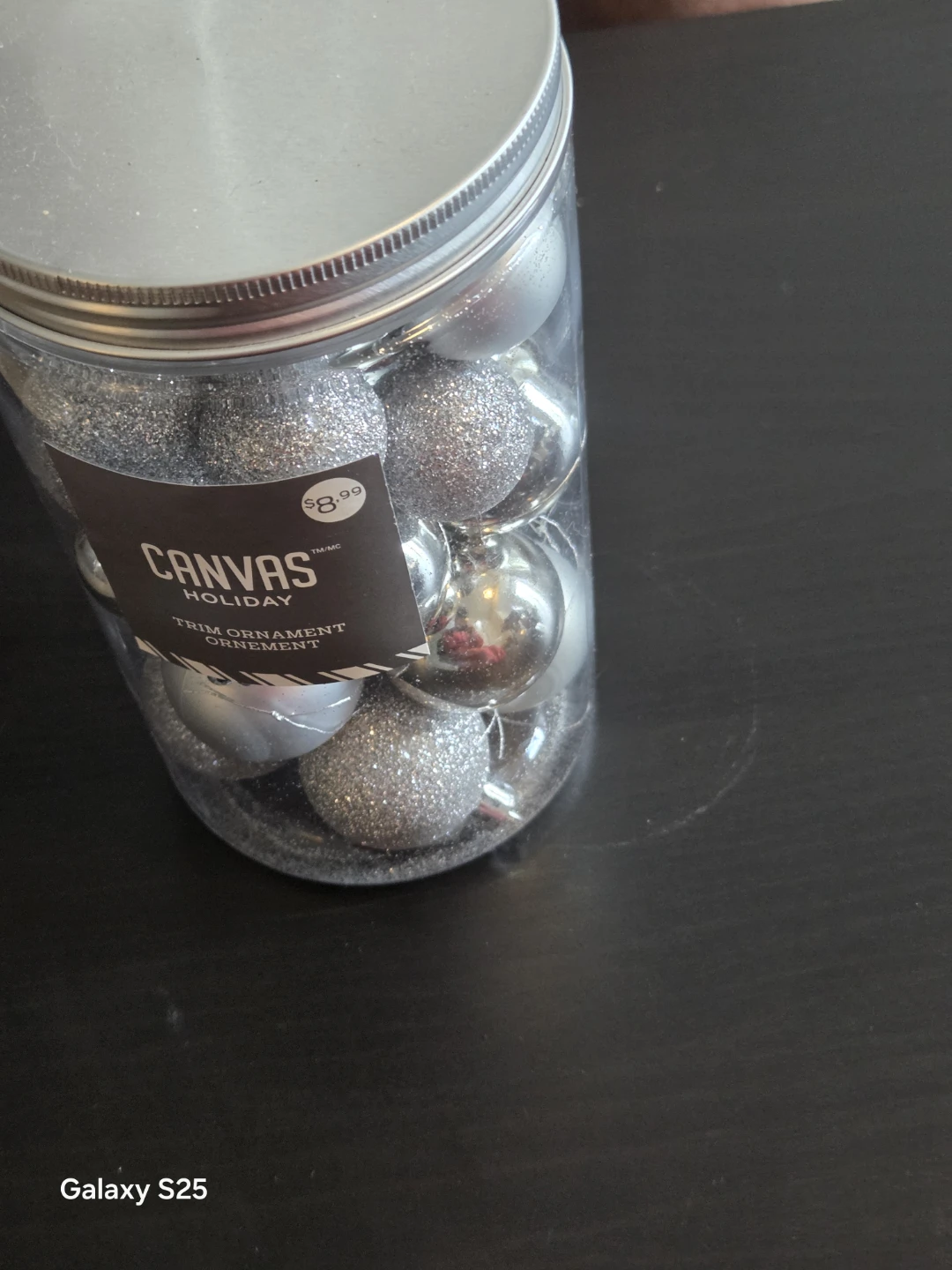 Canvas Holiday Silver Trim Ornaments