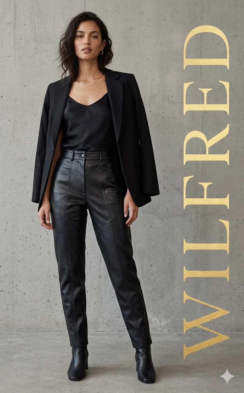Wilfred Black Faux Leather Pants
