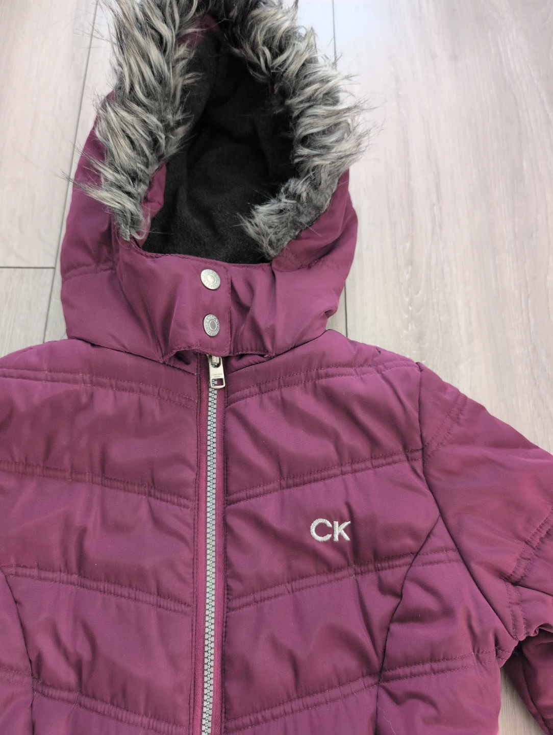 Calvin Klein Jeans Puffer Jacket with Fur Hood - photo 2