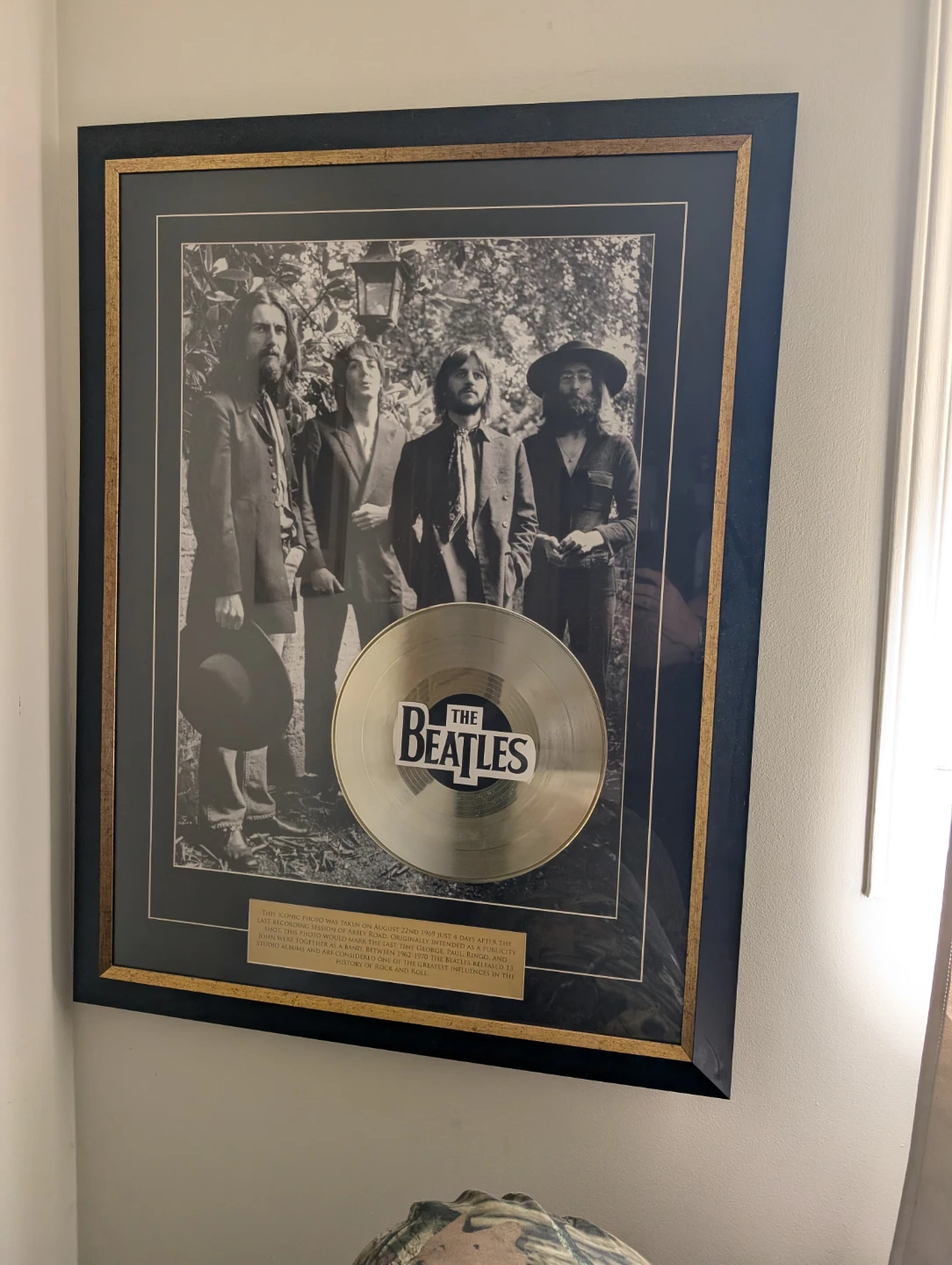 The Beatles Framed Photo and Gold Record