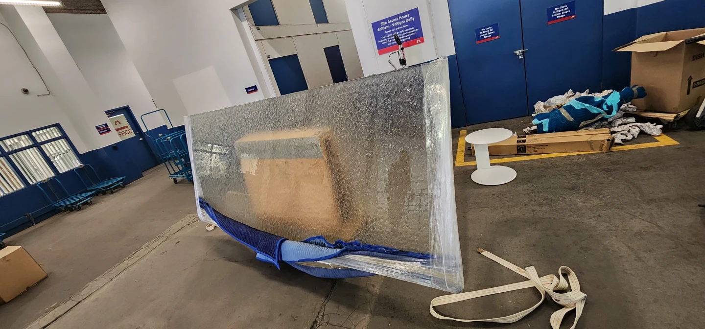 Large Tempered Glass Sheet with Metal Frame Base