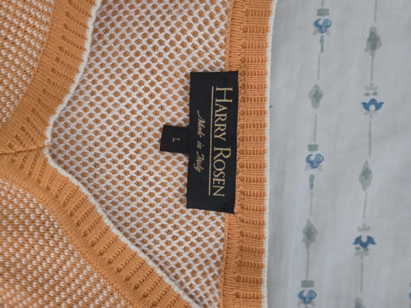 Harry Rosen Men's V-Neck Sweater - Orange - Size L - photo 2