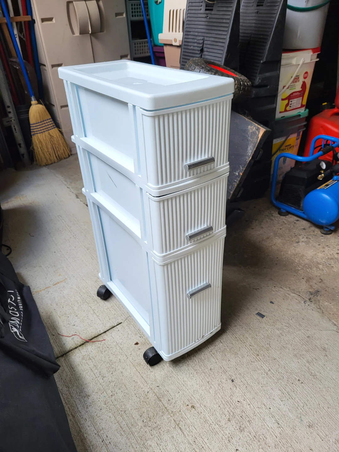 White 3-Drawer Rolling Storage Cart
