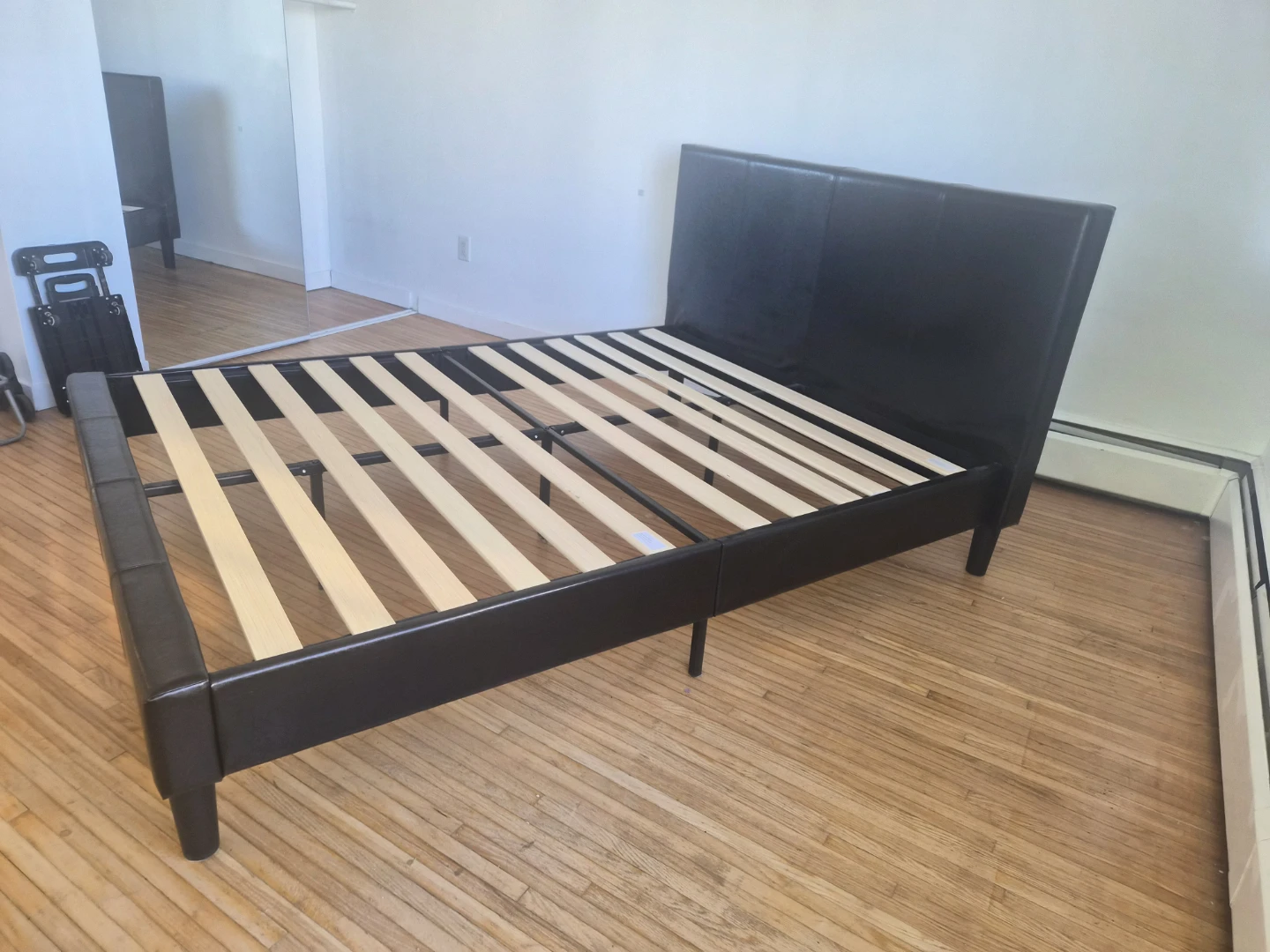Dark Brown Faux Leather Bed Frame - photo 5