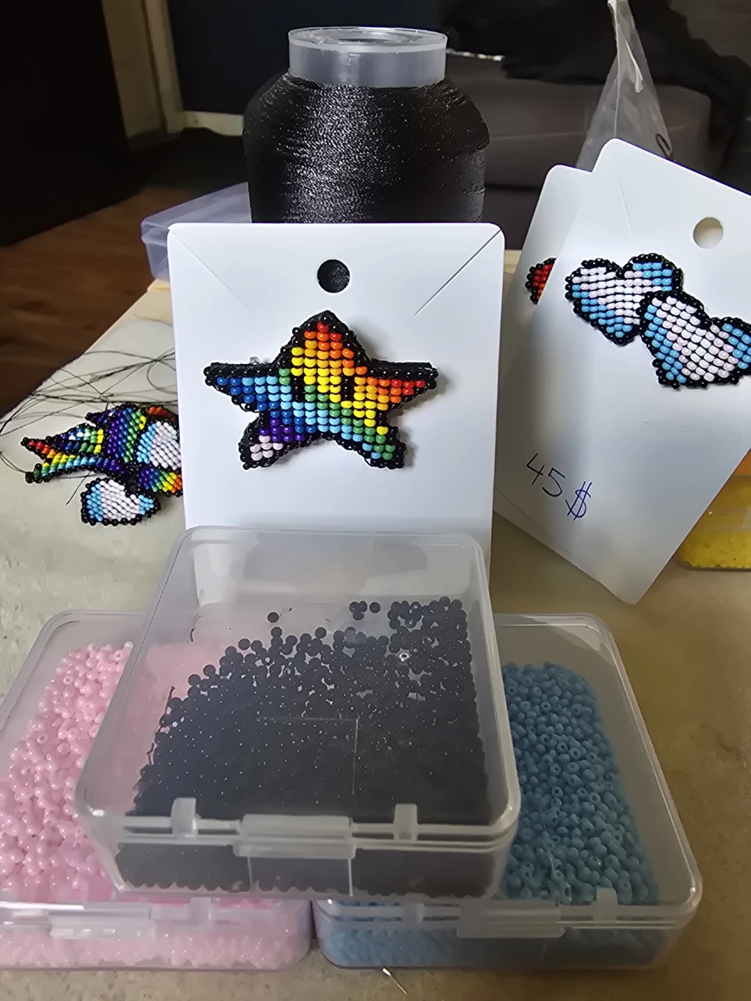 Handmade Beaded Star Brooch