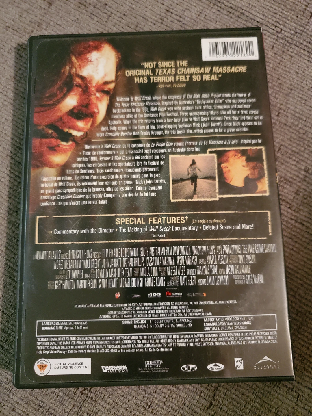 Wolf Creek Uncut Version DVD ⚽ - photo 2