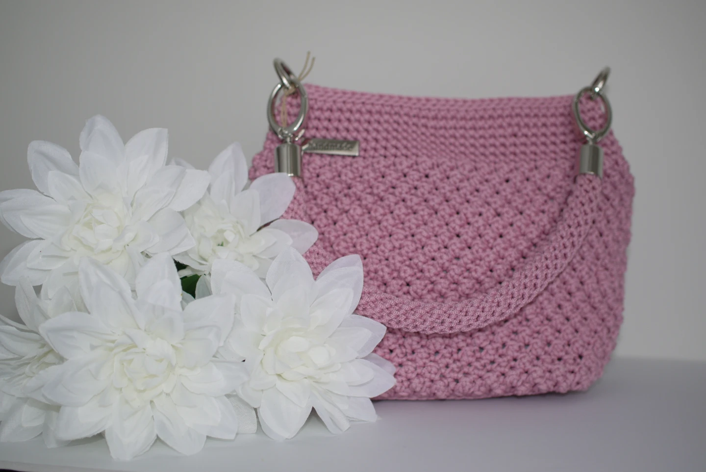 Handmade Pink Crochet Handbag