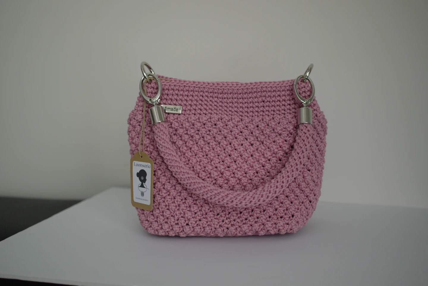 Handmade Pink Crochet Handbag - photo 2