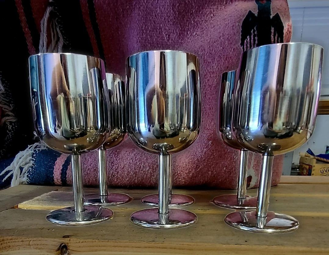 Set of 6 Stainless Steel Goblets - photo 2