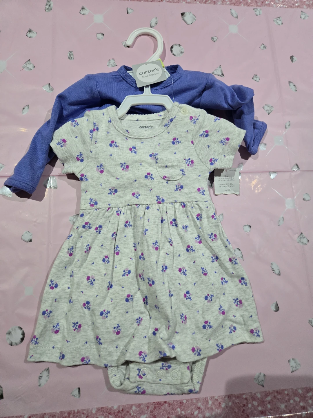 Carter's Baby Girls Dress and Long Sleeve Top Set - photo 2