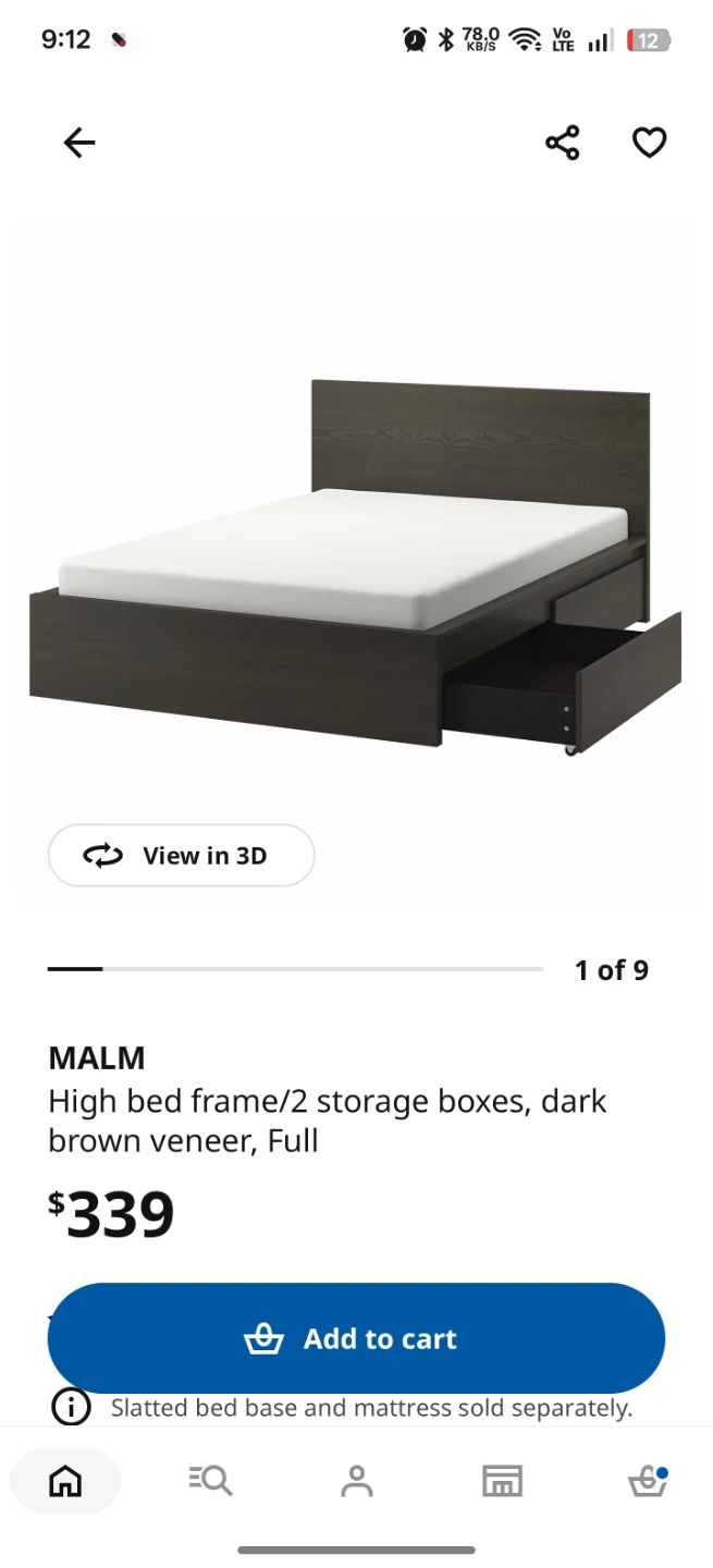 IKEA MALM Queen Bed Frame with 2 storage boxes - photo 2