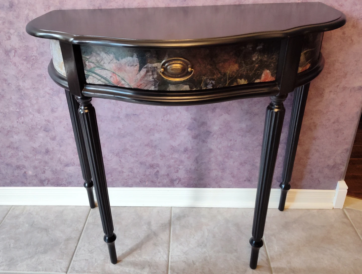 Black Bombay Console Table with Drawer
