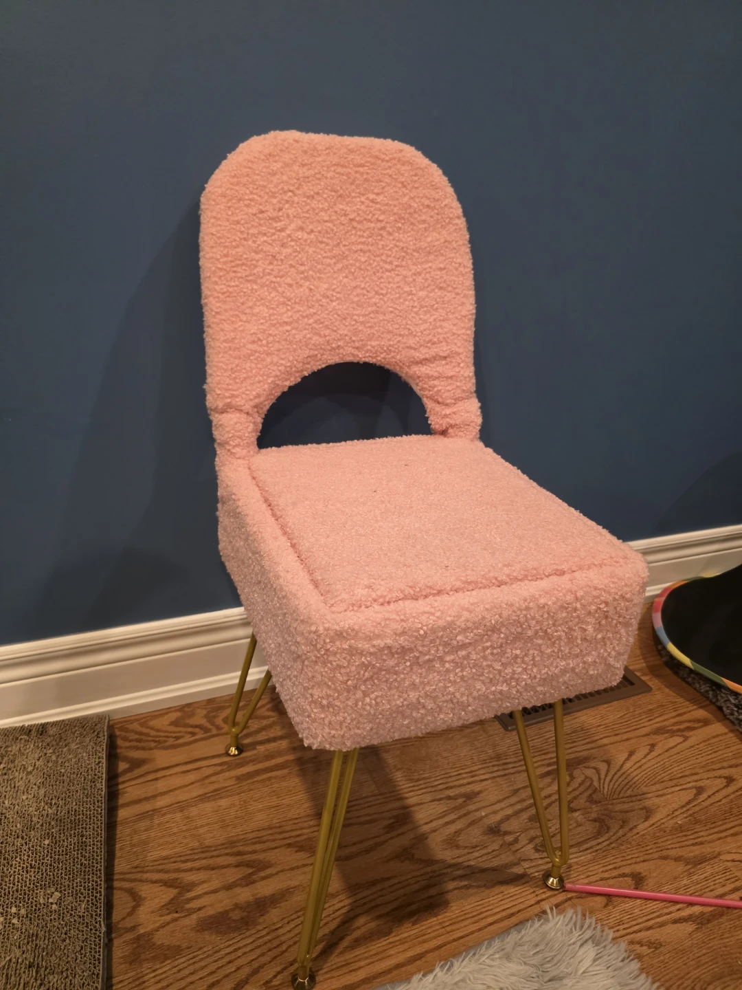Pink Teddy Fabric Storage Chair