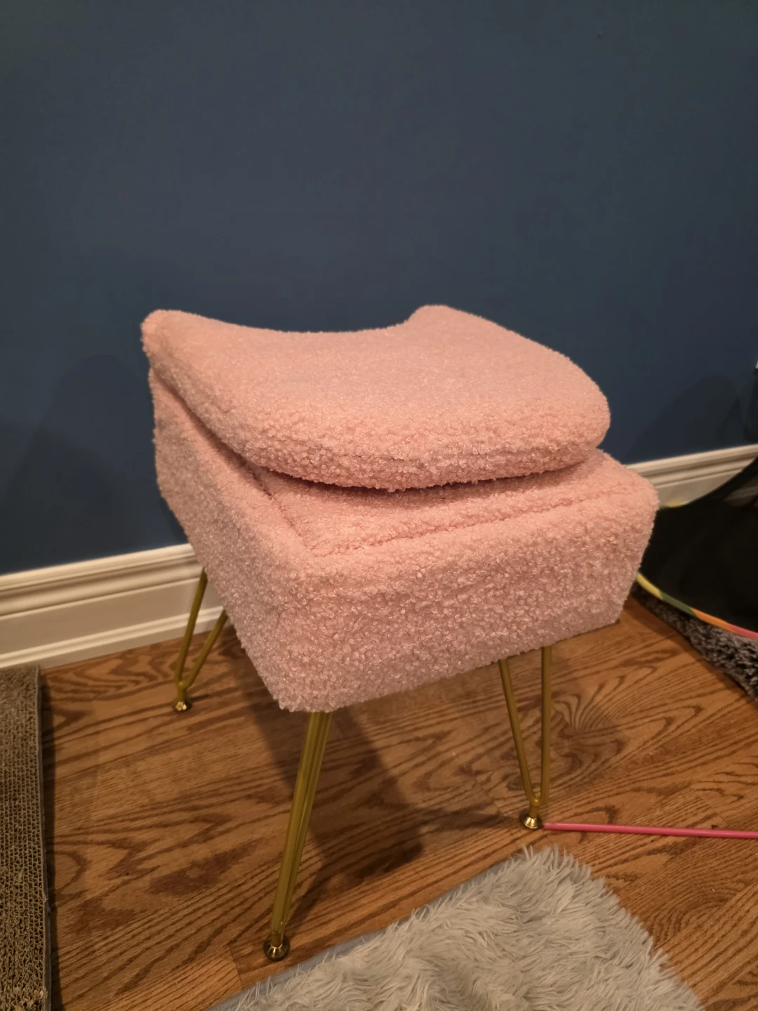 Pink Teddy Fabric Storage Chair - photo 2