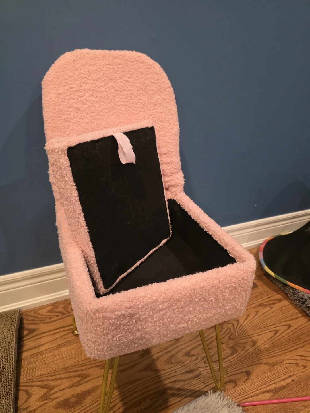 Pink Teddy Fabric Storage Chair - photo 3