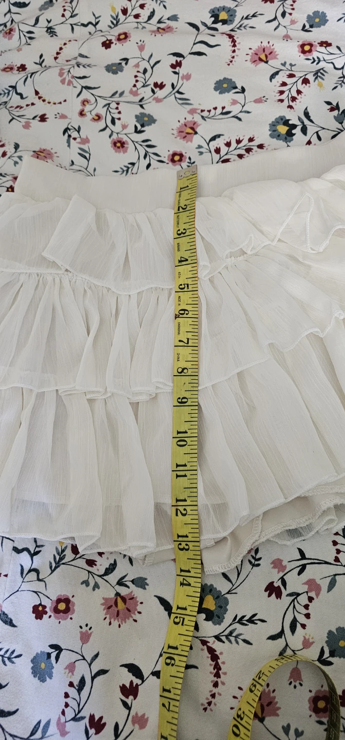 Cream Ruffle Mini Skirt - photo 3