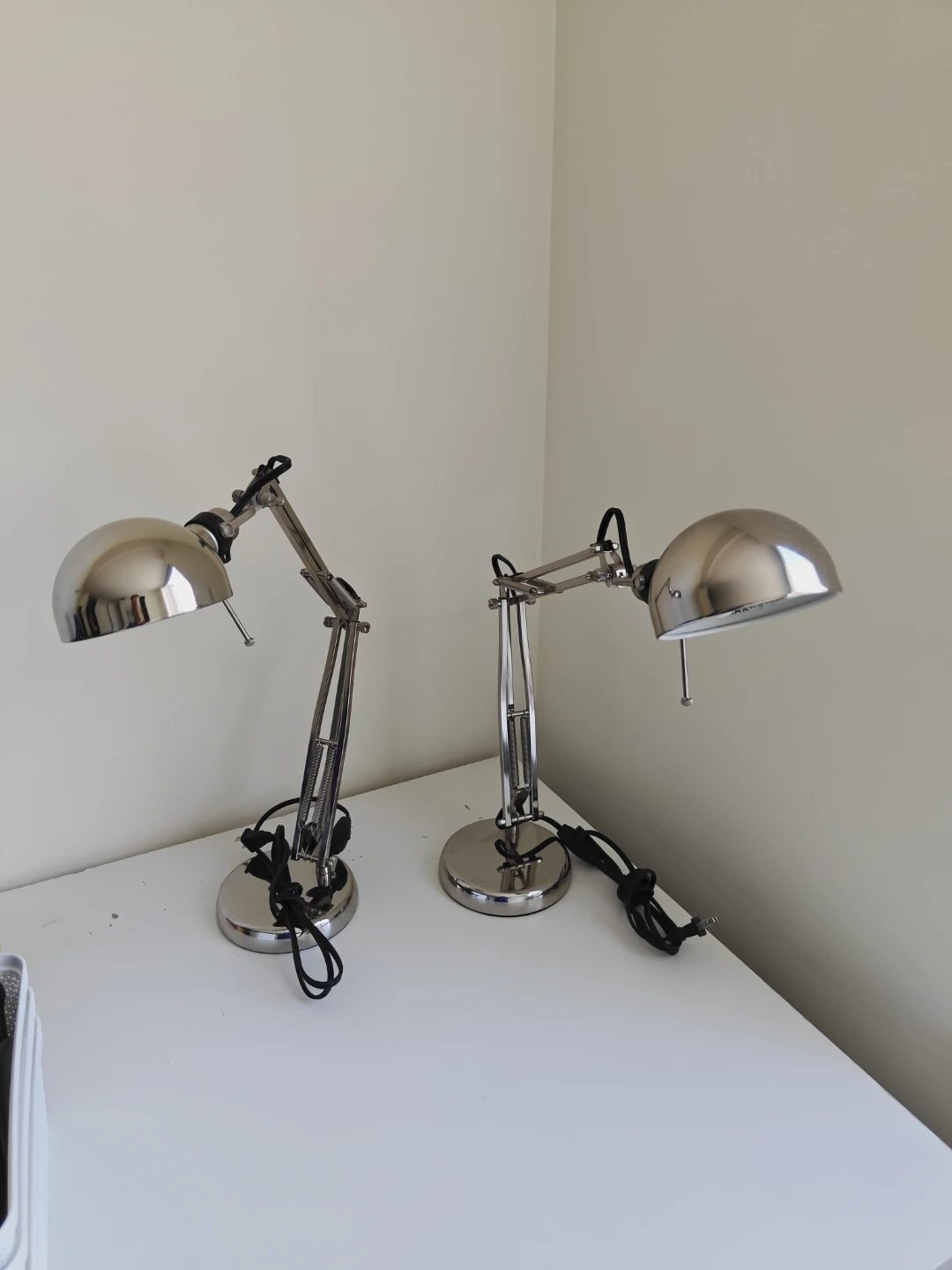 2 IKEA Silver Articulating Desk Lamps