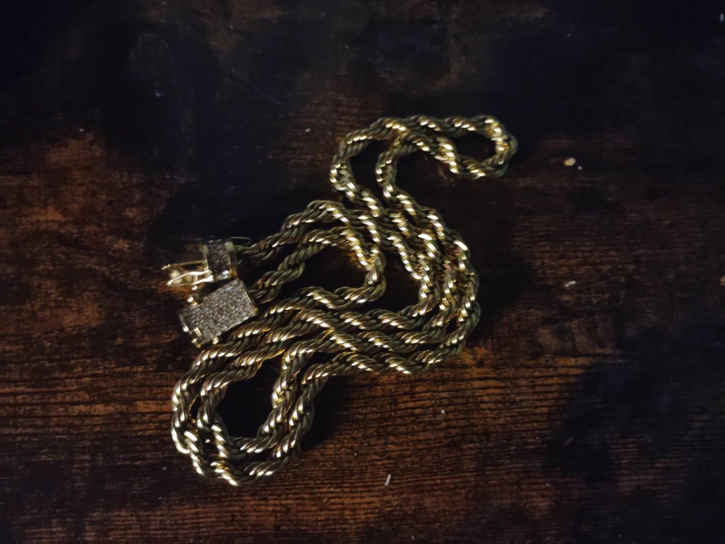 Gold Rope Chain Necklace with Clasp