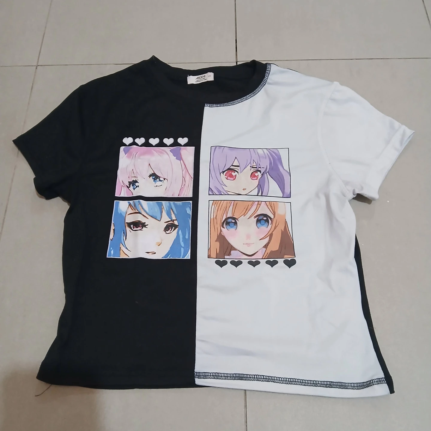 ⚽ Colour-Blocked Anime Cropped Tee