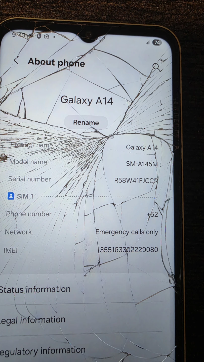 Samsung Galaxy A14 SM-A145M - Cracked Screen - photo 3