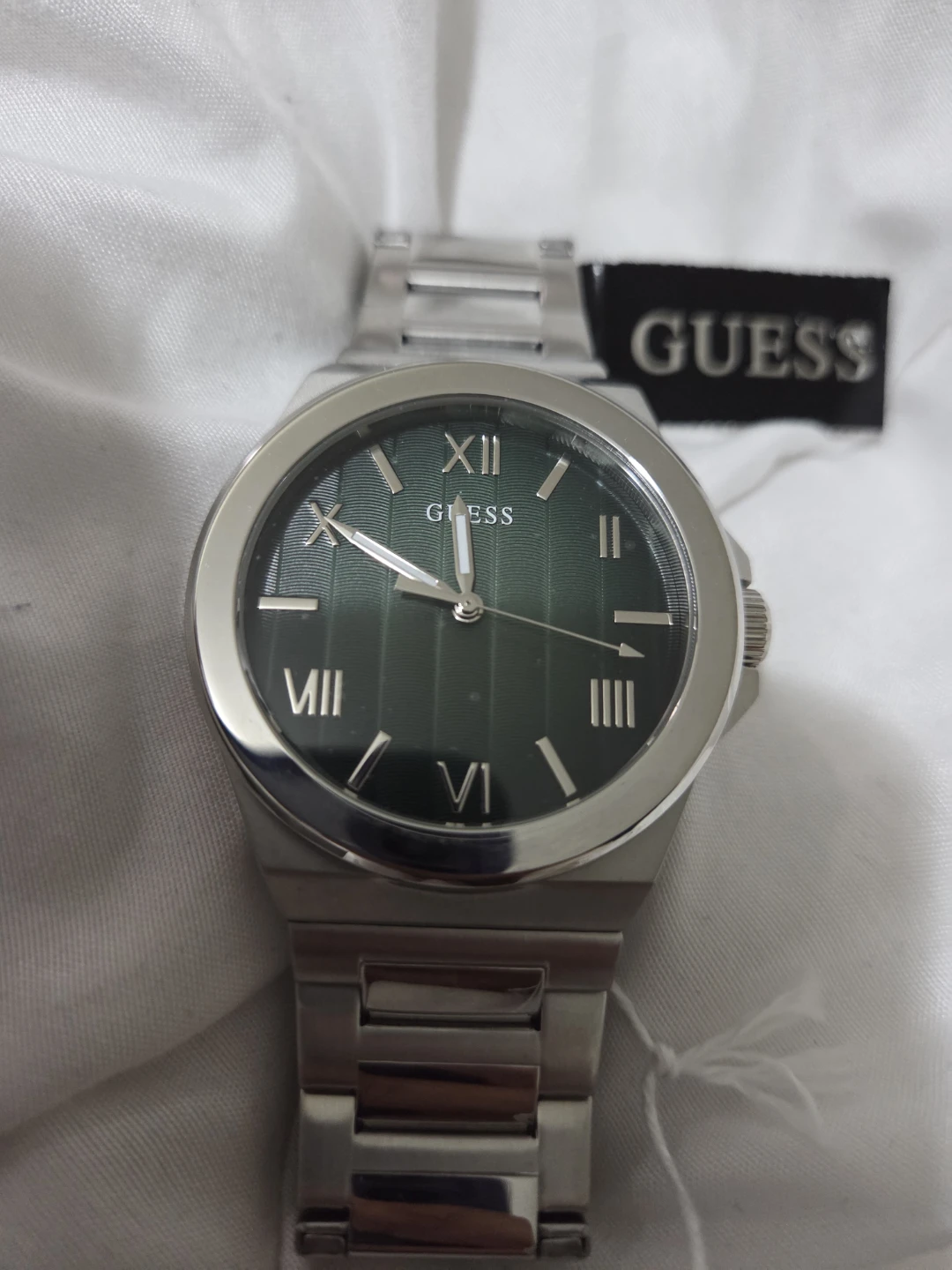Guess Men's Silver Watch with Olive Dial - photo 2