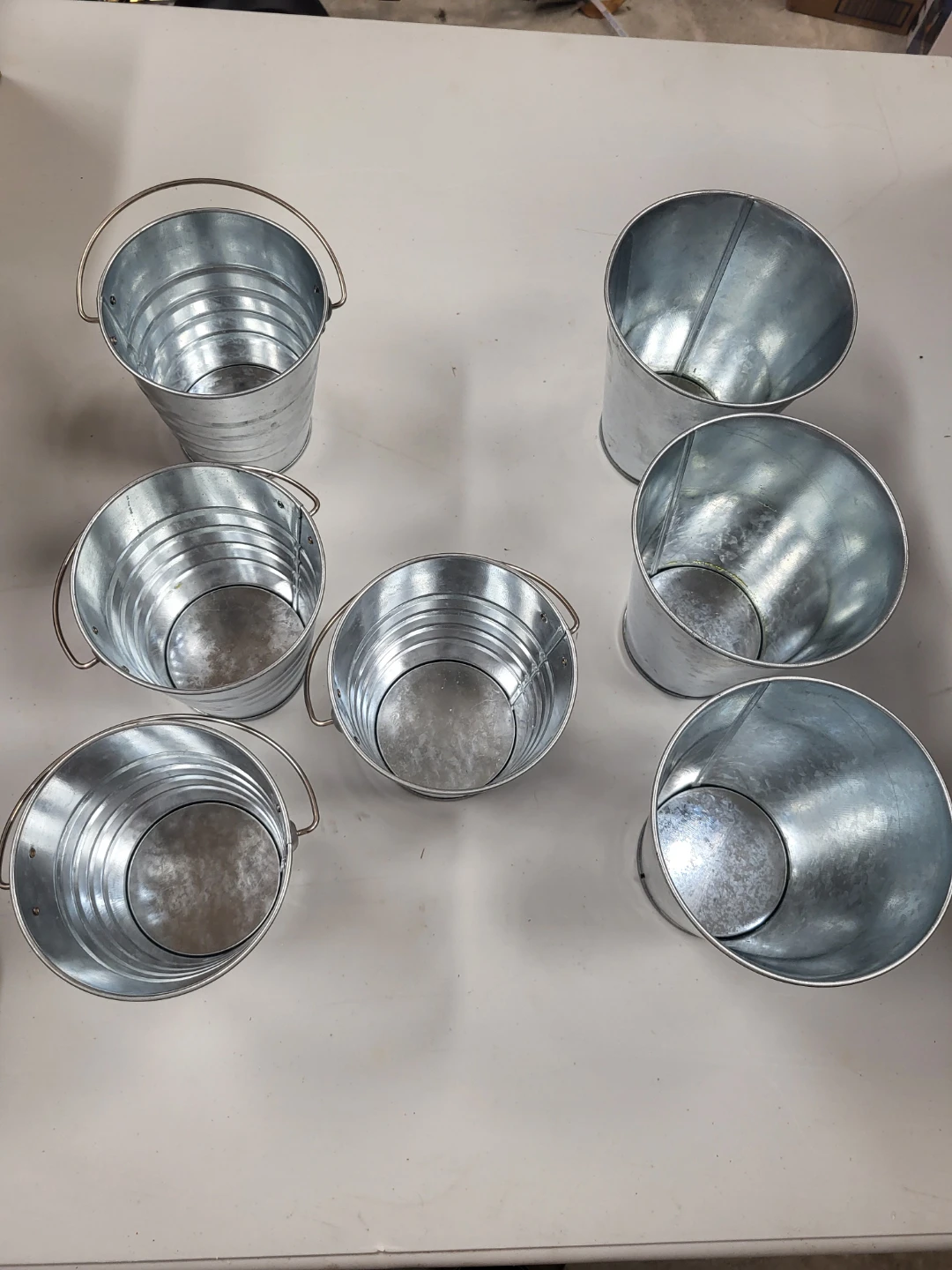 Set of 7 Galvanized Metal Pails - photo 2