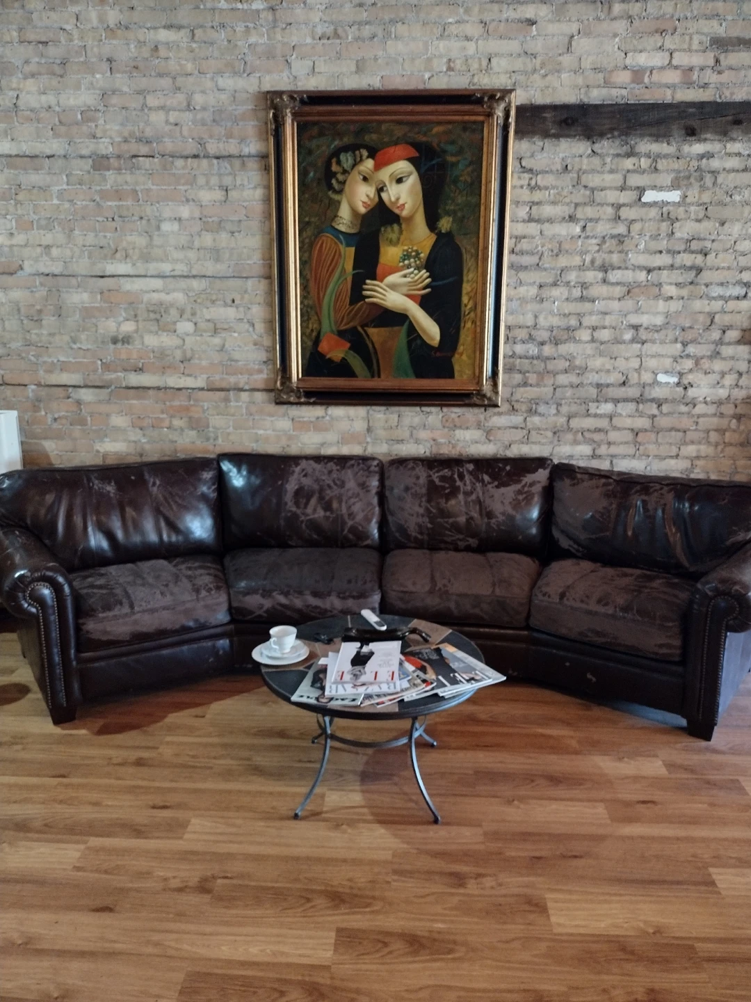 Brown Leather Sectional Sofa