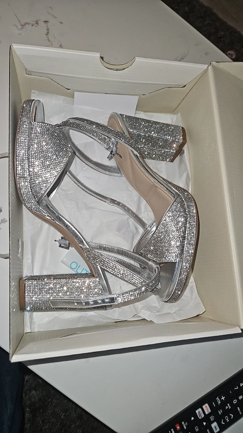 ALDO Women's Silver Sparkle Platform Heels - photo 4