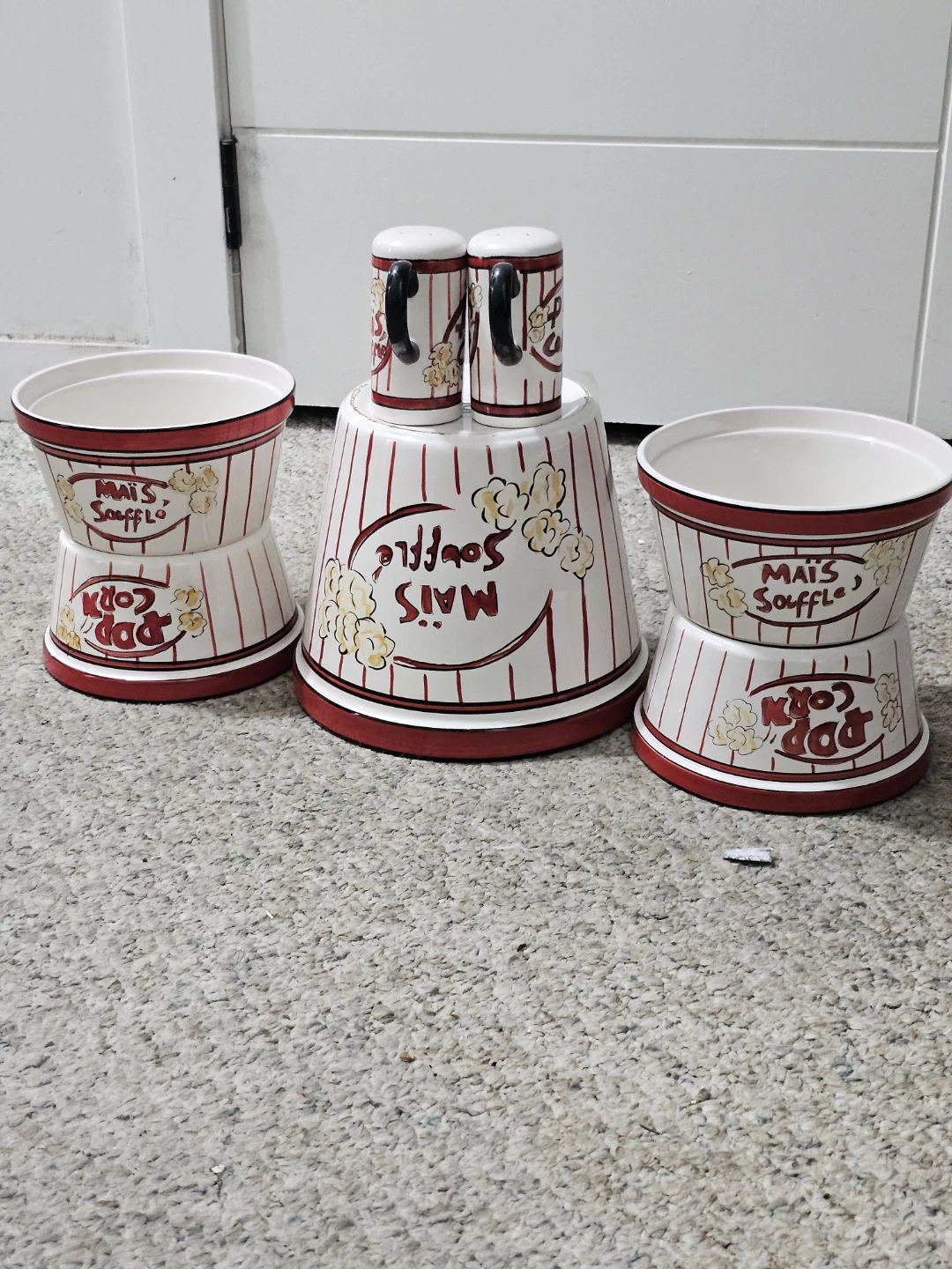 Popcorn Salt and Pepper Shaker Set with Bowls - photo 2