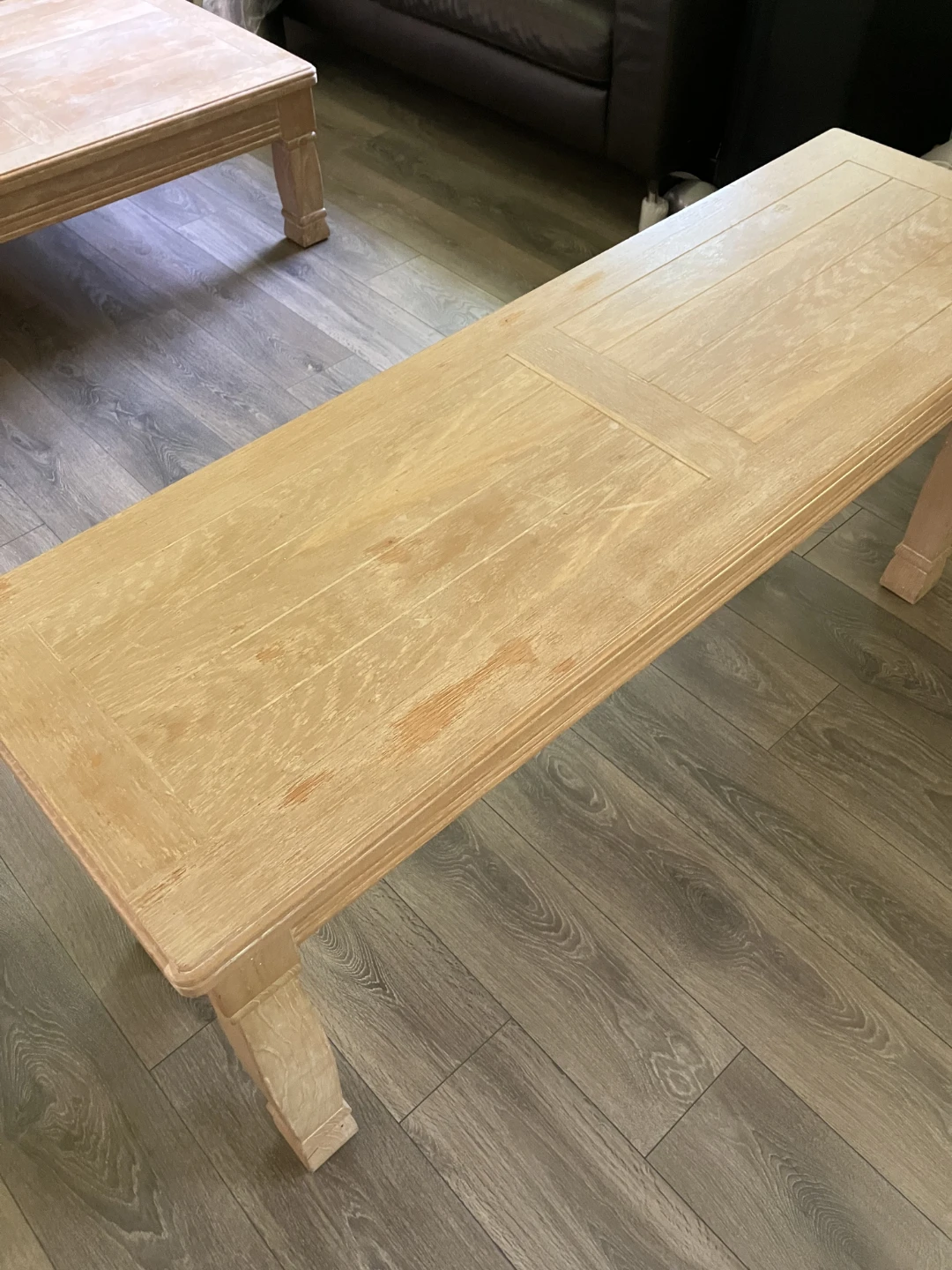 Ethan Allen Solid Wood Sofa / Console Table – Light Oak - photo 2